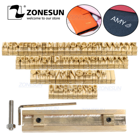 ZONESUN Custom Logo Alphabet Gift Brass Press Letter Stamp Craving Tool Branding Iron Personality Leather Wood Hot foil Stamping ► Photo 1/6