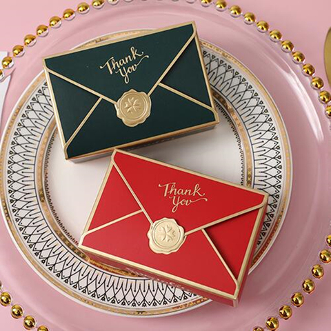 5pcs/lot New Simple Creative Bronzing Gift Box Packaging Envelope Shape Wedding Candy Bags Birthday Party Cosmetic Packaging Box ► Photo 1/6