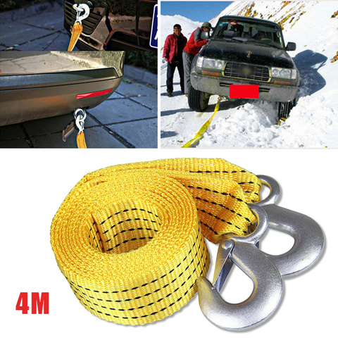 4M Heavy Duty 5 Ton Car Tow Cable Towing Pull Rope Strap Hooks Van Road Recovery for Audi Benz Buick Skoda Mazda Ford Toyota BMW ► Photo 1/6