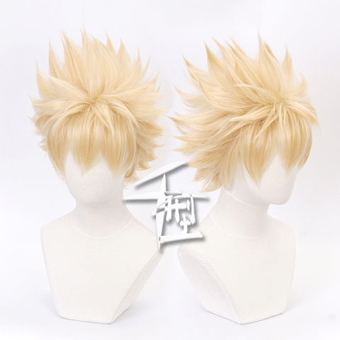 Anime My Hero Academia Baku No Hero Bakugou Katsuki Bakugo Wigs Short Linen Blonde Heat Resistant Cosplay Costume Wig + Wig Cap ► Photo 1/6