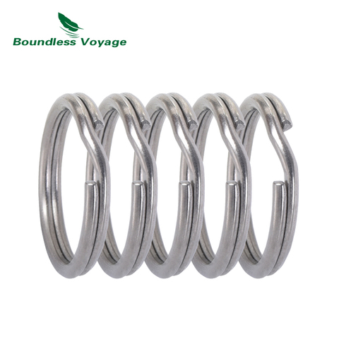 Boundless Voyage Titanium Key Rings Key Chain Split Ring Keyring Round  for Cutlery Whistle Compass Outdoor Tools 5-10-20 pcs ► Photo 1/6