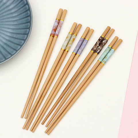 5 Pairs Chopsticks Set Marbling Anti-skid Chinese style Sushi Rice Chopsticks Kitchen Tableware Dinnerware Set Gift ► Photo 1/6