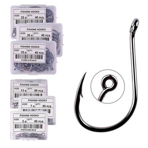 50Pc/ 20Pc box Fishing Hook Carbon Steel Eyed Barbed 2#-22# In Fly Fishhooks Worm Carp Fishing Hooks Bait Holder Jig Hole ► Photo 1/6