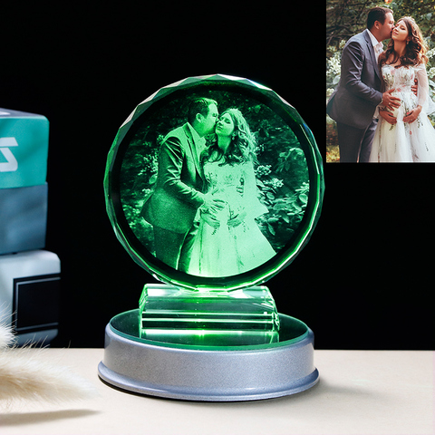 Customized Souvenir Gift Laser Engraved Crystal Engagement Present Creative Personalized Wedding Anniversary Gifts ► Photo 1/6