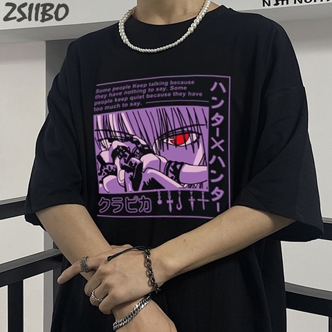 Unique Hunter X Hunter Kurapika Men's T shirt Killua Zoldyck Print Harajuku Tshirt Unisex Short Sleeve Anime T-shirt Male Casual ► Photo 1/6