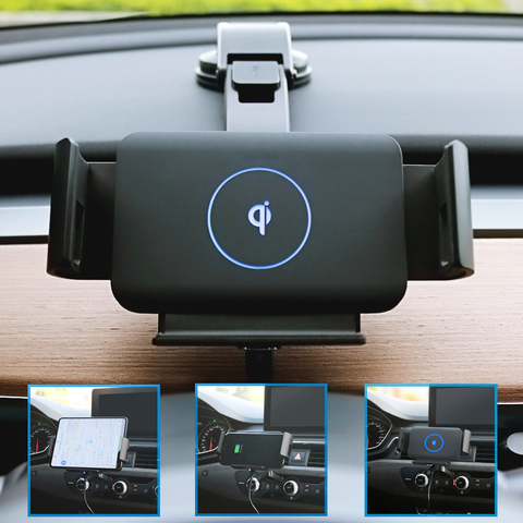 Automatic clamp Horizontal navigation bracket Car Wireless Charger For Samsung galaxy fold Z Fold2 Note9 S20 Ultra iPhone Holder ► Photo 1/6
