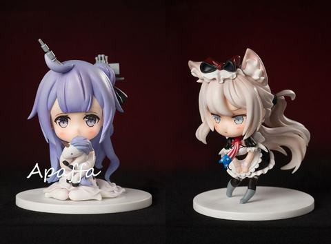 10cm Anime Game Figure Toys Azur Lane HMS Unicorn and Hamman Cute Q Version PVC Action Figure Toys Collection Model Doll Gift ► Photo 1/6