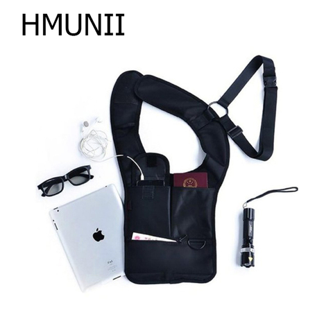 Multifunction Travel Anti Theft Hidden Underarm Shoulder Bag Black Nylon Pocket Mp3 Mobile Phone Storage Organizer ► Photo 1/6