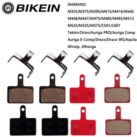 BIKEIN 4 pairs Bicycle resin disc brake pads for Shimano M375 M395 M416 M445 M446 M485 M486 M515 M525 Orion Auriga Pro ► Photo 1/6