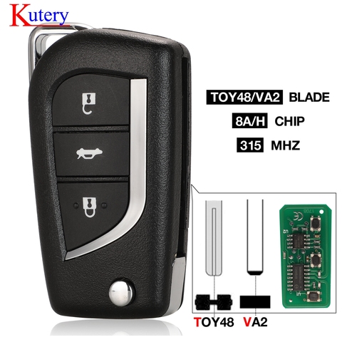 kutery 315mhz H Chip Flip Remote Car Key Fob 2012 2013 2014 2015 2016 2017 for Toyota Corolla Levin Toyota Auris / ► Photo 1/5