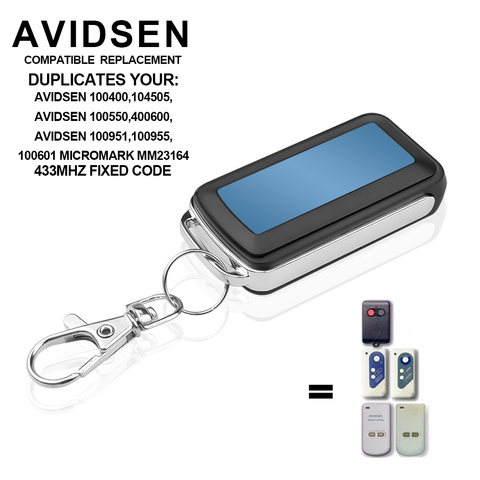 AVIDSEN 104505 100400 garage gate door Remote Control handheld transmitter keyFob AVIDSEN garage control to Clone 433.92MHZ ► Photo 1/6