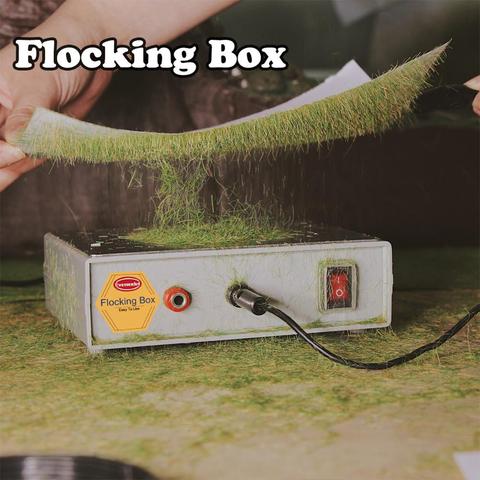 1 lot Static Grass Flocking Applicator Flocking Box Machine Grass Tufts Model Secenry Wargames 5mm 120g Grass GJ08 ► Photo 1/6