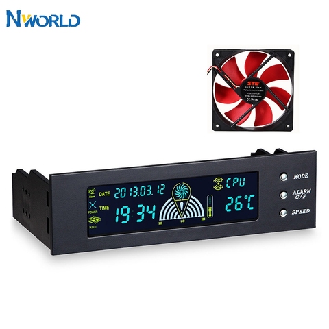 5.25 inch PC Fan Speed Controller Temperature Display LCD Front Panel For Computer Durable Controller Air-cooled Fan Control ► Photo 1/6