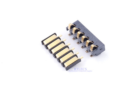 5pcs Spring Compression Contact 2.5 mm Pitch 6 Pin Female Male Connector Surface Mount Battery Connectors Reflow Solder PCB ► Photo 1/5