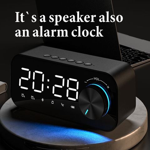 1pc Bluetooth Alarm Clock LED Mirror Digital Alarm Clock Wireless Bluetooth Speaker MP3 FM Radio Alarm Digital Clock Home Decor ► Photo 1/6