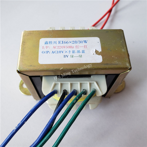 18V-0-18V 0.72A 8V 0.5A 30VA Transformer 220V EI66*28 Multimedia Amplifier Active Speaker Audio Subwoofer Transformer H-40 ► Photo 1/2