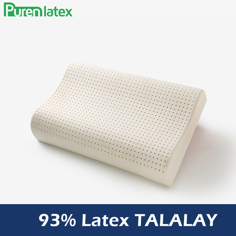 PurenLatex TALALAY Process 93.8% Natural Latex Pillow Orthopedic Contour Pillow for Sleep Neck Medical Soft Bedding Pillow ► Photo 1/6