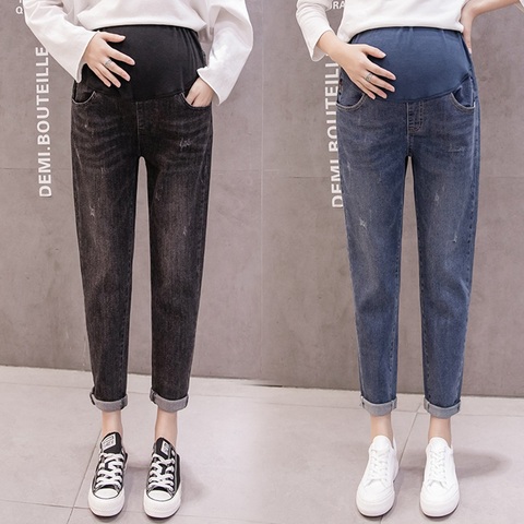 Autumn and winter new pregnant women old jeans fashion stretch comfortable wild jeans pregnancy ► Photo 1/6