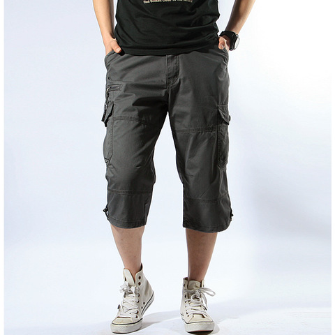 2022 Summer Men's Baggy Multi Pocket Military Cargo Shorts Male Cotton Khaki Mens Tactical Shorts Short Pants S-5XL Free Belt ► Photo 1/6