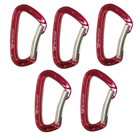 1/2/5PCS 24KN Bent Gate Outdoor Mountaineering Climbing Carabiner Mountaineering Rappelling Rescue Caving Aluminum Locking ► Photo 1/6