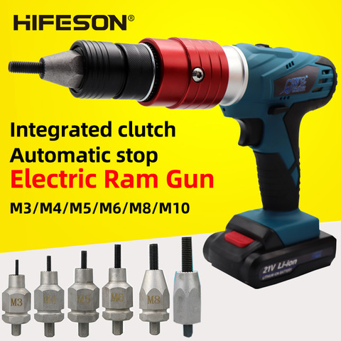 HIFESON Electric Threaded Rivet Nut Guns 21V Electrical Insert Riveter Riveting Rivnut Tool for M3 M4 M5 M6 M8 M10 Nut ► Photo 1/6