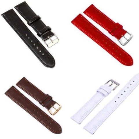 10mm/12mm/14mm/16mm/18mm/20mm/22mm/24mm Men Women Strap Watch Wrist Band Belt Bracelet PU Leather Watchband with buckle ► Photo 1/5