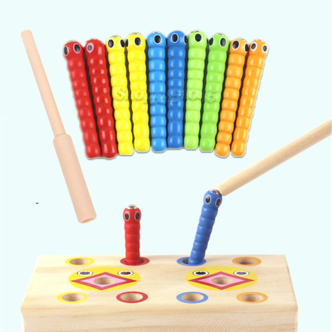 Montessori Math Toy Caterpillar Eats The Wand Kids Catch Worms Matching Pair Games Early Educational Interactive Math Toy ► Photo 1/6