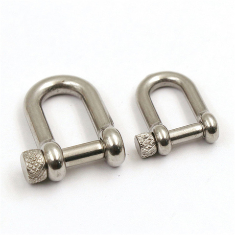 1 x Stainless Steel Carabiner D Bow Shackle Fob Key Ring Keychain Hook Screw Joint Connector Buckle 2 sizes available ► Photo 1/4