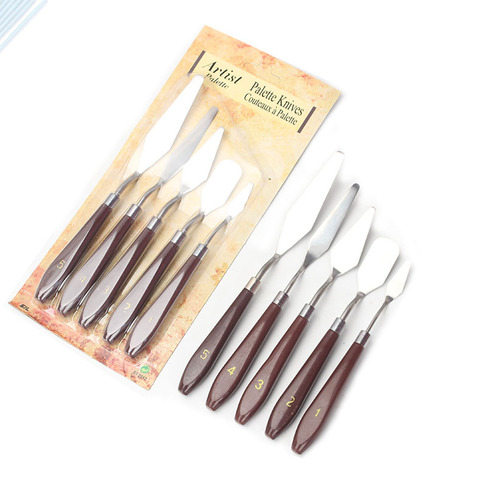 5Pcs/Set Oil Painting Knife New Stainless Steel Color Matching Scraper Gouache Paint Scraper Palette Knife Watercolors ► Photo 1/6