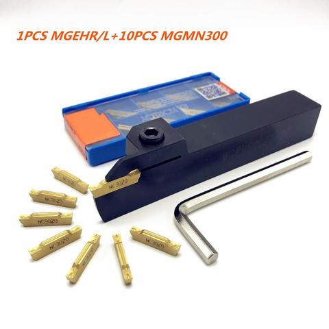 1PCS CNC slot cutter MGEHR/L 1010 1212 1616 2022 2525-3.0 outer diameter knife holder +10PCS korloy MGMN300-3mm slot blade ► Photo 1/6