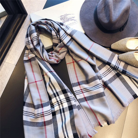 Women Cashmere Scarves With Warm Long Wraps Scarf Autumn Scarf England Classic Plaid Cashmere Scarves ► Photo 1/6