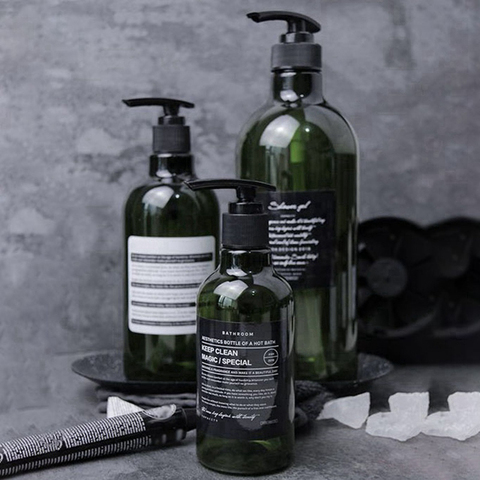 250ml/500ml Dark Green Foam Pump Bottle Soap Mousses Spray Bottles Liquid Press Dispensers Household Bathroom Shower Gel Bottles ► Photo 1/6