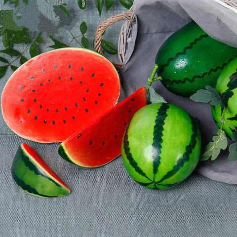 1 Pcs Artificial Creative Fake Fruit Simulation Watermelon Ornament Craft Food Photography Props Children Early Education Gifts ► Photo 1/5