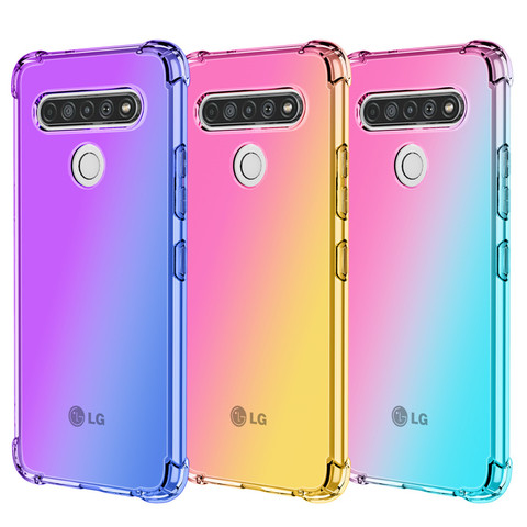 Shockproof Transparent Gradient Case for LG K61 K51 K51S K50 K50S K41S K40S K31 Q51 Q60 Stylo 6 5 V60 ThinQ Soft Back Cover ► Photo 1/6