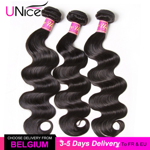 UNICE HAIR Brazilian Body Wave Hair Weave Bundles Natural Color 100% Human Hair weave 1/3/4 Piece 8-30