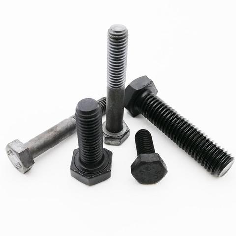 1/10pcs M6 M8 M10 M12 M14 M16 Black Grade 12.9 Alloy Steel Metric Thread GB5783 DIN933 External Hex Hexagon Head Cap Screw Bolt ► Photo 1/6