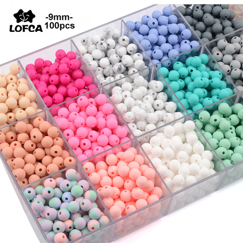HOT 9MM Round Loose Silicone Beads For Silicone Necklace DIY Silicone Teething Necklace Silicone Beads For Baby Teether BPA Free ► Photo 1/6