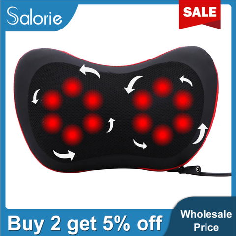 12 Head Relaxation Massage Pillow Vibrator Electric Shoulder Back Heating Kneading Infrared therapy pillow shiatsu Neck Massager ► Photo 1/6