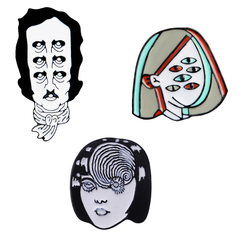 Weird Multi-eye Lapel Punk Pins Horrible Face Gothic Design Brooches Badges Backpack Pins Unique Jewelry Gifts For Friends ► Photo 1/6