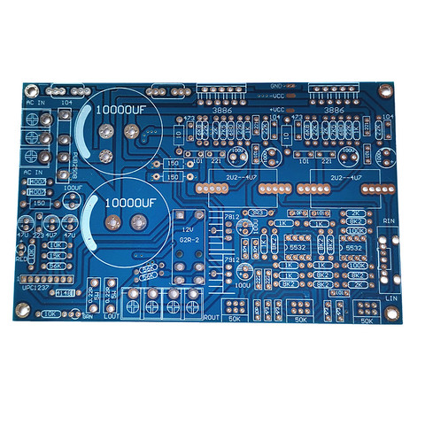 LM3886 power  amplifier  PCB with preamp  Horn protection ► Photo 1/3