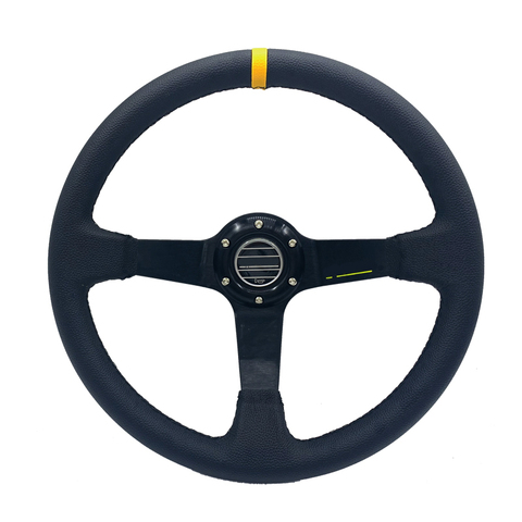 Car Race Steering Wheel 14inch 350mm PVC Leather Aluminum Frame Racing Sport Steering Wheel With Horn Button ► Photo 1/1