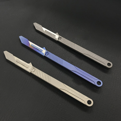 Portable titanium letter opener open express box cutter surgical knife  straight handle scalpel EDC mini art knife - Price history & Review, AliExpress Seller - mr-titanium Store