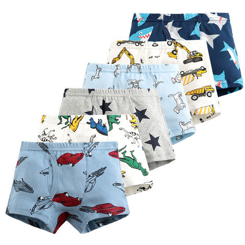 2022 Sale New Free Shipping High Quality Boys Boxer Shorts Panties Kids children dinosaur car underwear 2-10years Old 3pcs/6pcs ► Photo 1/6