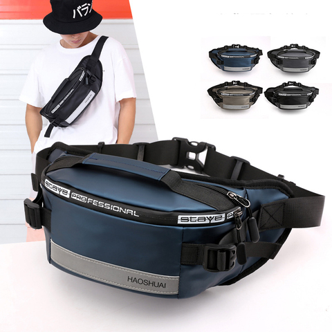 Anti-theft Male Belt Close-Fitting Waist Bags Multi-Functional Hip Bum Reflective Strip Shoulder Bag  Men Nylon Fanny Chest Pack ► Photo 1/6