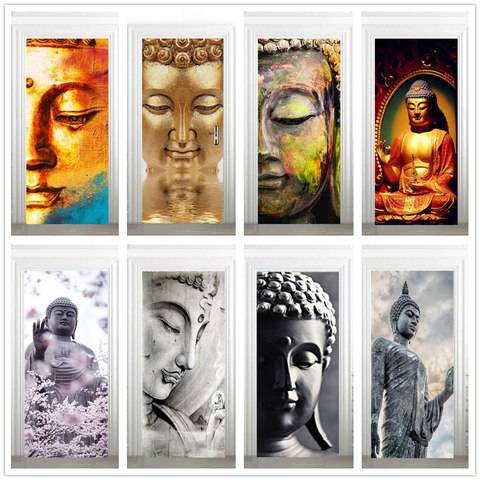 Buddha Door Wallpaper Adhesive Sticker Waterproof Vinyl Roll Contact Paper Doors Cabinet Desktop Modern Furniture Decorative ► Photo 1/1