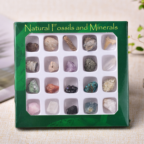20pcs Natural Rock Mineral Specimen irregularity Raw Crystals Souvenir mini Mineral Stone Collection Ornament Gifts for Children ► Photo 1/6