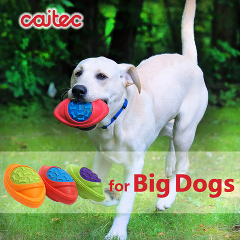 CAITEC Dog Toys Football for Dogs Floatable Squeaky Hard and Firm Fit for Outdoor Throwing Suitable for Medium to Large Dogs ► Photo 1/6