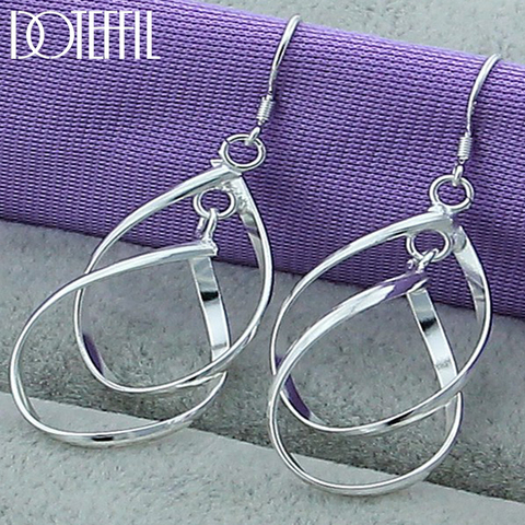 Hot Selling 925 Silver Color Drop Earrings Woman Fashion Charm Earrings High Quality Silver Jewelry Free Shipping ► Photo 1/4