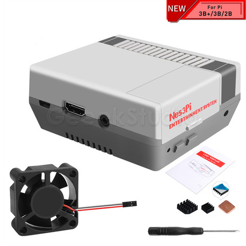 New Nes3Pi NES Style Case Kit ABS Functional Cooling Fan Heatsinks Screwdrivers  for Raspberry Pi 3B+/3B/2B ► Photo 1/6