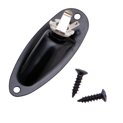 Black Boat Input Output Jack Plate Socket With Screws For Fender Strat Guitar PXPF ► Photo 1/5